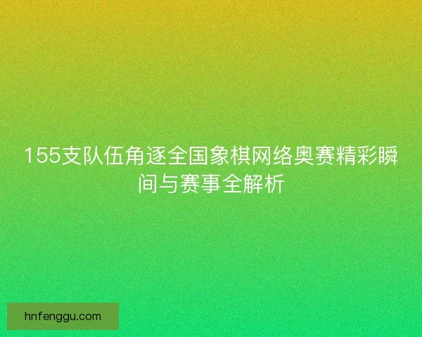 155支队伍角逐全国象棋网络奥赛精彩瞬间与赛事全解析