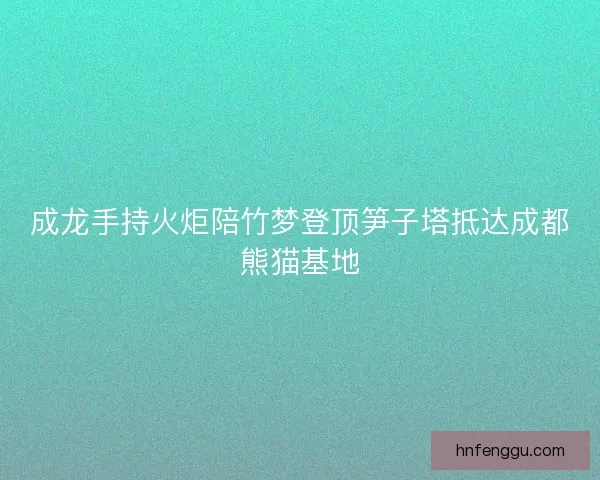 成龙手持火炬陪竹梦登顶笋子塔抵达成都熊猫基地